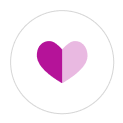 A purple heart icon